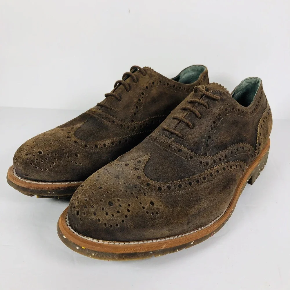Andrea Ventura Firenze Oxford‎ Wingtip Brogue Mens Brown Leather Shoes EU44 US11